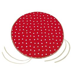 Bellatex Sedák Adéla hladký kulatý Srdíčka červená, 40 cm