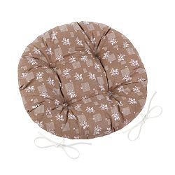 Bellatex Sedák Adéla kulatý prošívaný Kvítek hnědá, 40 cm
