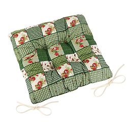Bellatex Sedák Adéla prošívaný Patchwork zelená, 40 x 40 cm