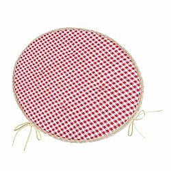Bellatex Sedák Berta kulatý hladký Kostička červená, průměr 40 cm