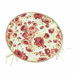 Bellatex Sedák Berta kulatý hladký Pivoňka růžová, zelená, průměr 40 cm