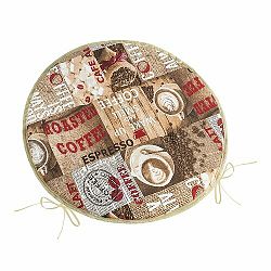 Bellatex Sedák EMA kulatý hladký Káva hnědá, červená, průměr 40 cm