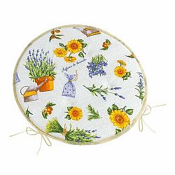 Bellatex Sedák EMA kulatý hladký Levandule fialová, žlutá, průměr 40 cm