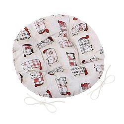 Bellatex Sedák Ema kulatý prošívaný Kočka červená, 40 cm