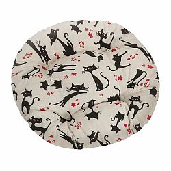 Bellatex Sedák IVO kulatý prošívaný Černá kočka, 40 cm