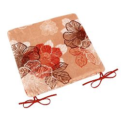 Bellatex Sedák Korall micro vzorovaný Květ oranžová, 40 x 40 cm