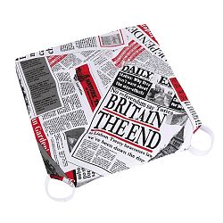 Bellatex Sedák Ulla hladký Noviny červená, 40 x 40 cm