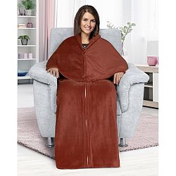 Bellatex Televizní pytel a deka v jednom Korall hnědá, 150 x 200 cm