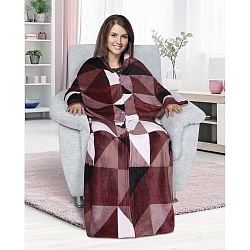 Bellatex Televizní pytel a deka v jednom Korall hnědé trojúhelníky, 150 x 200 cm