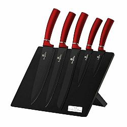 Berlinger Haus 6dílná sada nožů s magnetickým stojanem Burgundy Metallic Line