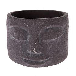 Betonový květináč Neznámá žena, černá, 14 x 11 x 15 cm
