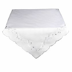 BO-MA Trading Vánoční ubrus Hvězdičky stříbrná, 40 x 90 cm