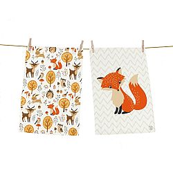 Butter Kings Kuchyňská utěrka Animals in forest, 50 x 70 cm, sada 2 ks