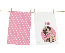 Butter Kings Kuchyňská utěrka Hello pup, 50 x 70 cm, sada 2 ks