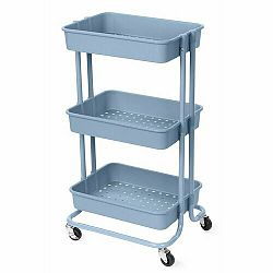 Compactor Koupelnový vozík s kolečky Grena, 3 police, 43 x 34,8 x 75 cm, modrá