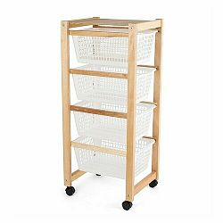 Compactor Kuchyňský vozík s plastovými košíky Fresco, 30 x 44 x 88 cm