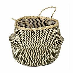 Compactor Pletený úložný košík z mořské trávy Belly, 45 x 36 cm, černá