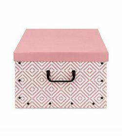 Compactor Skládací úložná krabice - karton box Compactor Nordic 50 x 40 x 25 cm, růžová (Antique)