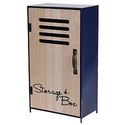 Dekorační úložná skříňka Workshop modrá, 18 x 32 x 10 cm