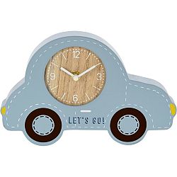 Dětské stolní hodiny Autíčko modrá, 24 x 35 x 15,5 cm