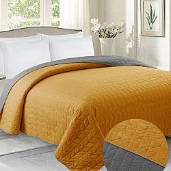 Domarex Přehoz na postel Benita šedá/hořčicová, 220 x 240 cm