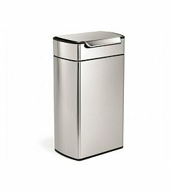 Dotykový odpadkový koš Simplehuman – 40 l, hranatý, matná nerez ocel, FPP
