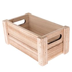 Dřevěná bedýnka Karasi, přírodní, 21,5 x 12,5 x 9,5 cm