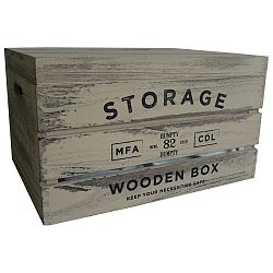 Dřevěná úložná krabice Wooden box hnědá, 30 x 19 x 16 cm