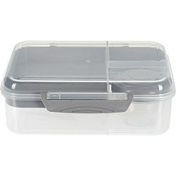 EH Obědová dóza s přihrádkami a krabičkou na dresing, sivá