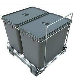 Elletipi Vestavný odpadkový koš CITY - výsuvný s rámem, 18 + 18 l