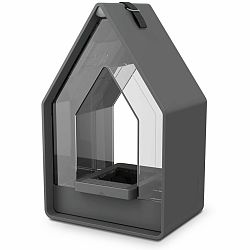 Emsa Krmítko pro ptáčky se zásobníkem Landhaus šedá, 15 x 24 cm