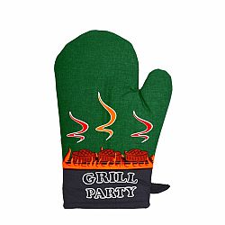 Forbyt Kuchyňská chňapka Grill party zelená, 18 x 28 cm