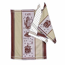 Forbyt Kuchyňská utěrka Cafe beige, 50 x 70 cm, sada 3 ks