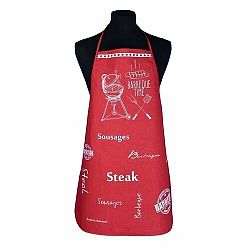 Forbyt Kuchyňská zástěra Barbecue Time červená, 63 x 80 cm