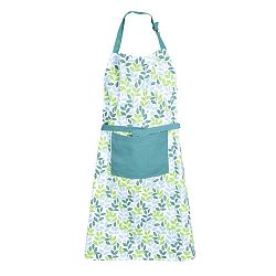 Forbyt Kuchyňská zástěra Lístečky tyrkysová, 70 x 90 cm