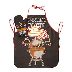 Forbyt Kuchyňský komplet Grill party černá, 75 x 80 cm, 18 x 28 cm