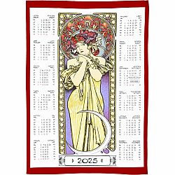 Forbyt Textilní kalendář 2025 Alfons Mucha s hůlkou, 45 x 65 cm