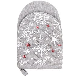 Forbyt Vánoční chňapka žabka s magnetem Vločka šedá, 14 x 20 cm