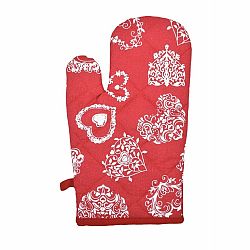 Forbyt Vánoční Kuchyňská chňapka Srdce červená, 18 x 28 cm
