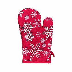 Forbyt Vánoční Kuchyňská chňapka Vločky červená, 18 x 28 cm