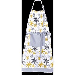 Forbyt Vánoční Kuchyňská zástěra Vločky šedá/zlatá, 70 x 90 cm