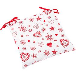 Forbyt vánoční sedák Vločka a srdce červená, 40 x 40 cm