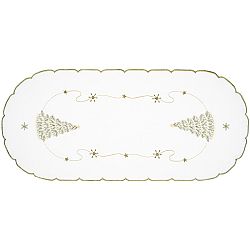 Forbyt Vánoční ubrus Stromek bílo-zelená, 40 x 90 cm