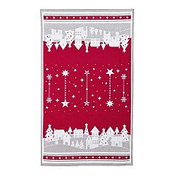 Forbyt Vánoční utěrka Zimní vesnička červená, 45 x 70 cm