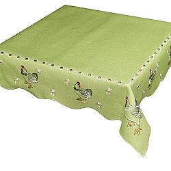 Forbyt Velikonoční ubrus Slepičky zelená, 35 x 35 cm