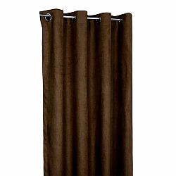 Forbyt Zatemňovací závěs Suedine tmvě hnědá, 140 x 240 cm, sada 2 ks