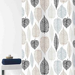 Grund Sprchový závěs Duetto bílá-hnědá, 180 x 200 cm