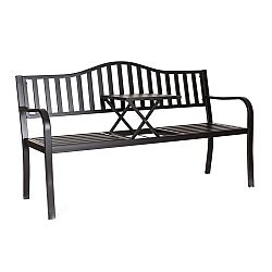 Happy Green Lavička s odkládacím stolkem Rea 150 x 60 x 85 cm, černá