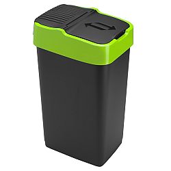 Heidrun Odpadkový koš 35 l, černý se zeleným pruhem