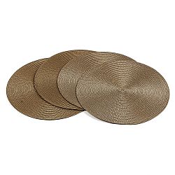 Jahu Prostírání Deco kulaté světle hnědá, pr. 35 cm, sada 4 ks